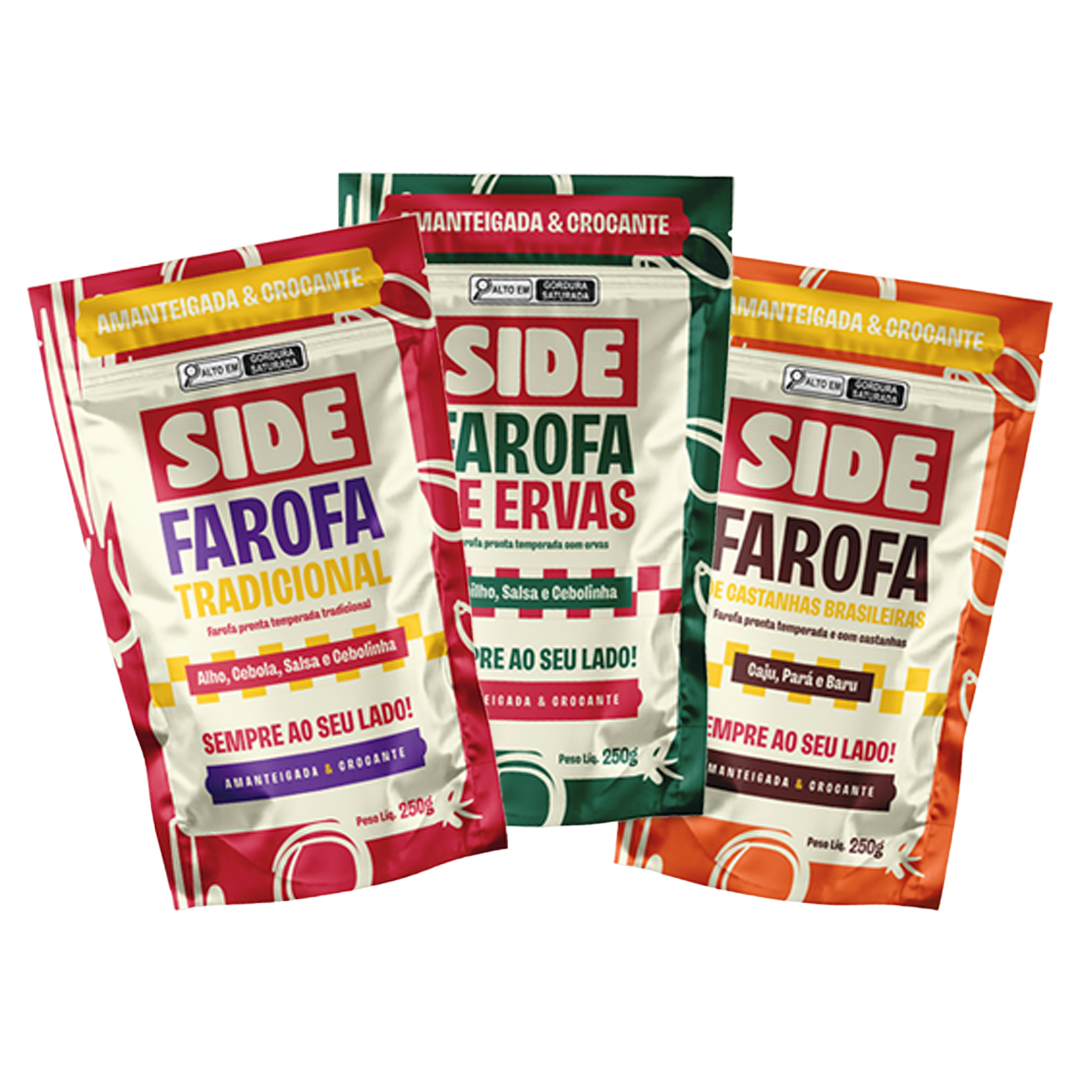 Kit Farofa SIDE - Tradicional, Ervas e Castanhas