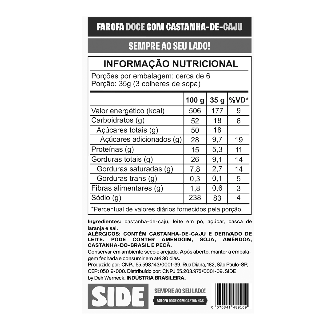 KIT: Farofa Doce com Castanhas (2 Unidades)